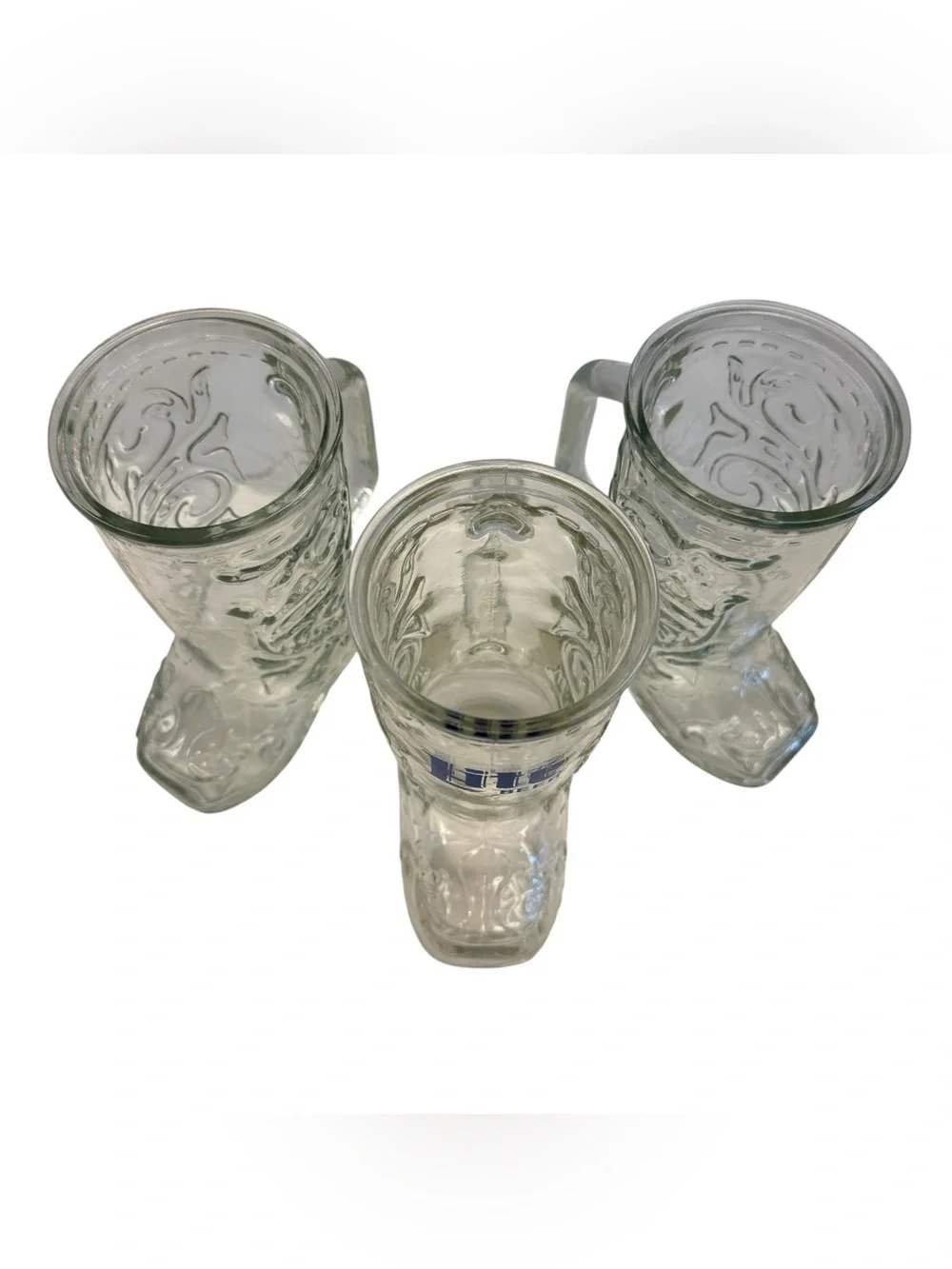 Vintage Miller Lite Cowboy Boot Beer Glasses Set of 3 Western Barware Cowboy Mug